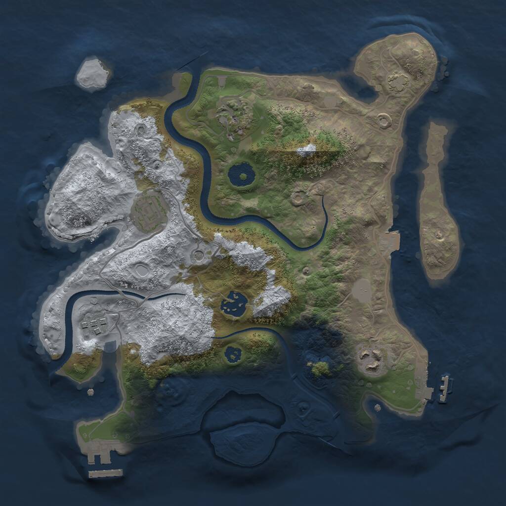 Rust Map: Procedural Map, Size: 3000, Seed: 977423181, 10 Monuments