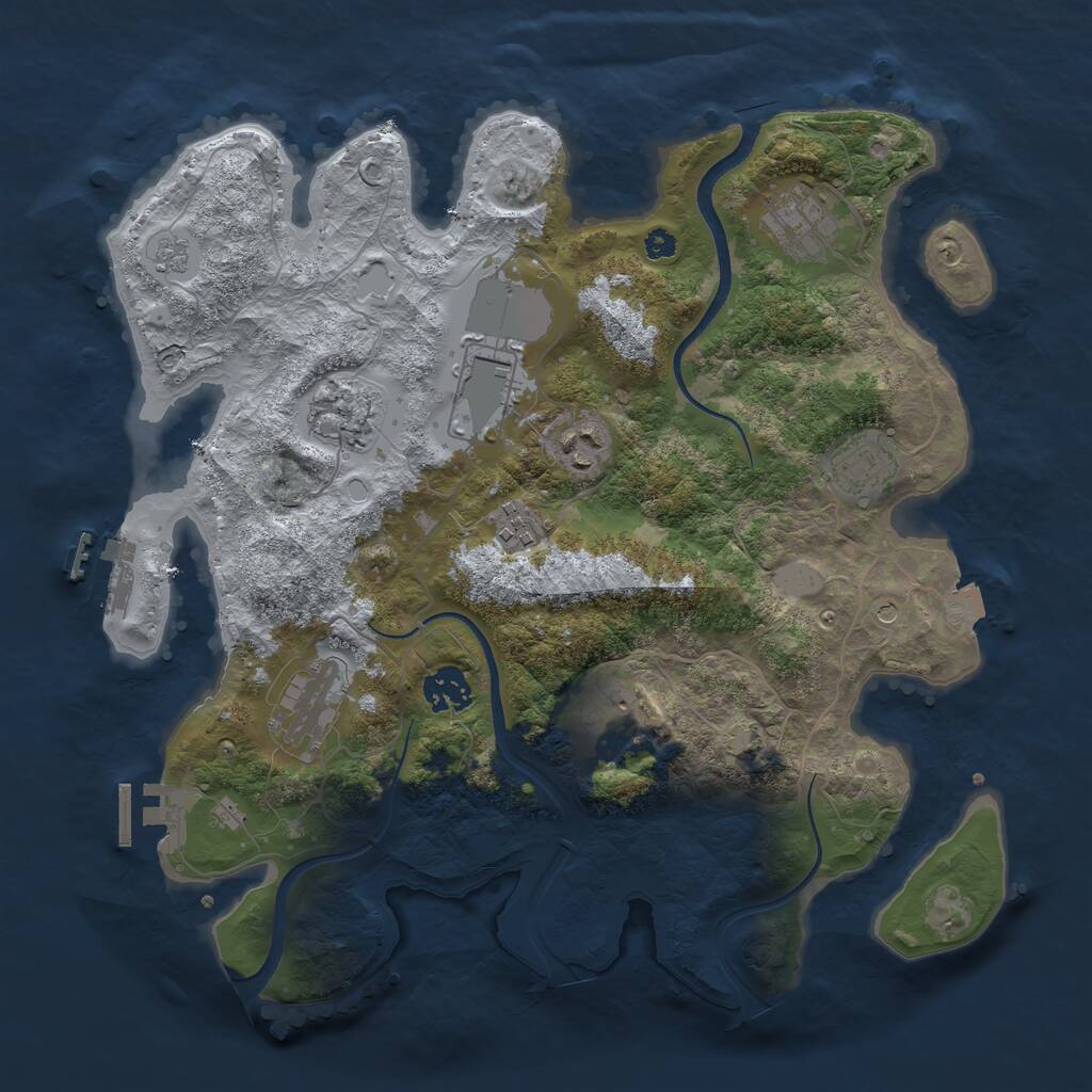 Rust Map: Procedural Map, Size: 3500, Seed: 48656655, 15 Monuments