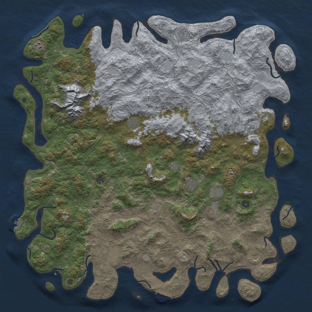 Rust Map: Procedural Map, Size: 6000, Seed: 1794916506, 20 Monuments