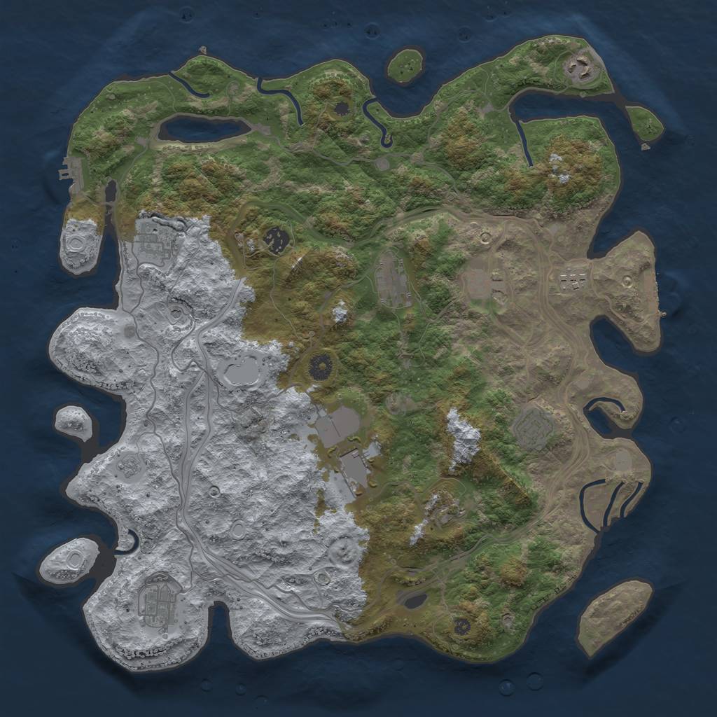 Rust Map: Procedural Map, Size: 4250, Seed: 3978367, 19 Monuments