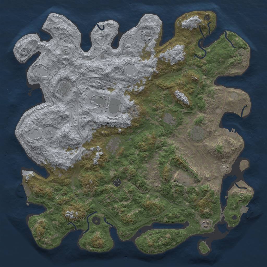 Rust Map: Procedural Map, Size: 4800, Seed: 56524, 18 Monuments
