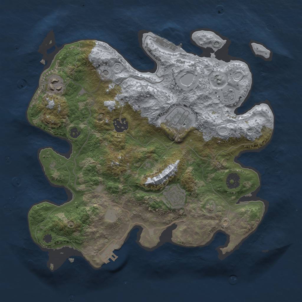 Rust Map: Procedural Map, Size: 3000, Seed: 2730486, 13 Monuments