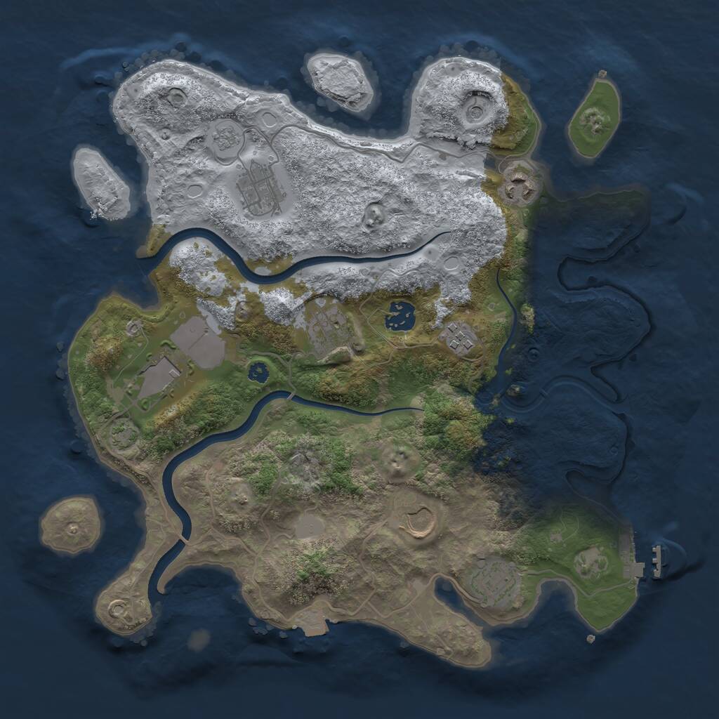 Rust Map: Procedural Map, Size: 3500, Seed: 12212, 13 Monuments