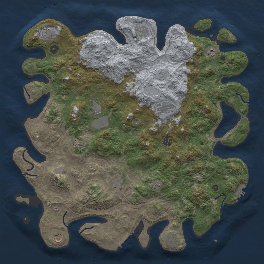 Rust Map: Procedural Map, Size: 4500, Seed: 236051, 20 Monuments