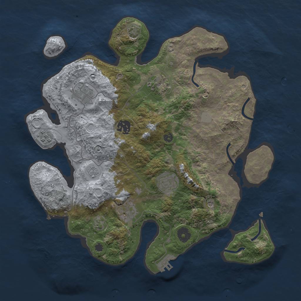 Rust Map: Procedural Map, Size: 3250, Seed: 3434, 13 Monuments