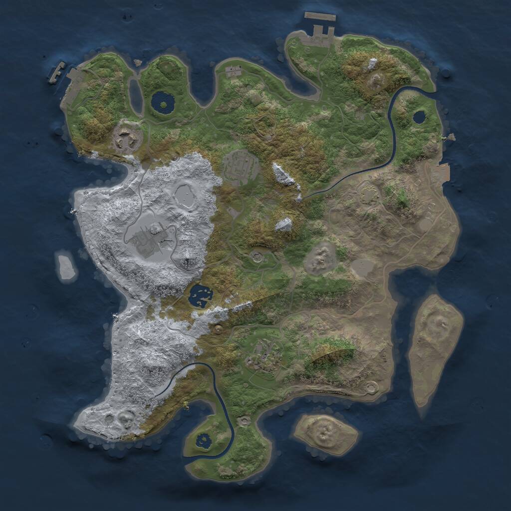 Rust Map: Procedural Map, Size: 3300, Seed: 67167281, 10 Monuments