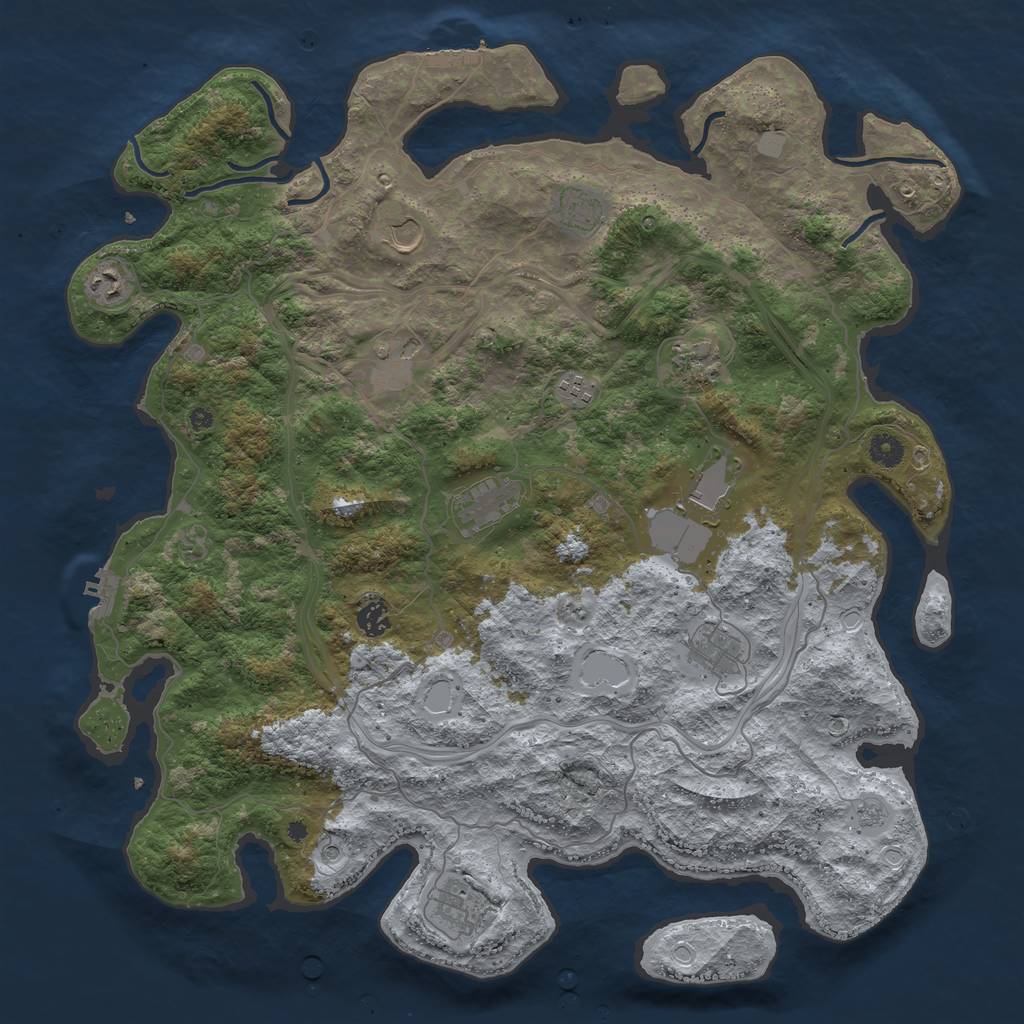 Rust Map: Procedural Map, Size: 4500, Seed: 662894822, 18 Monuments