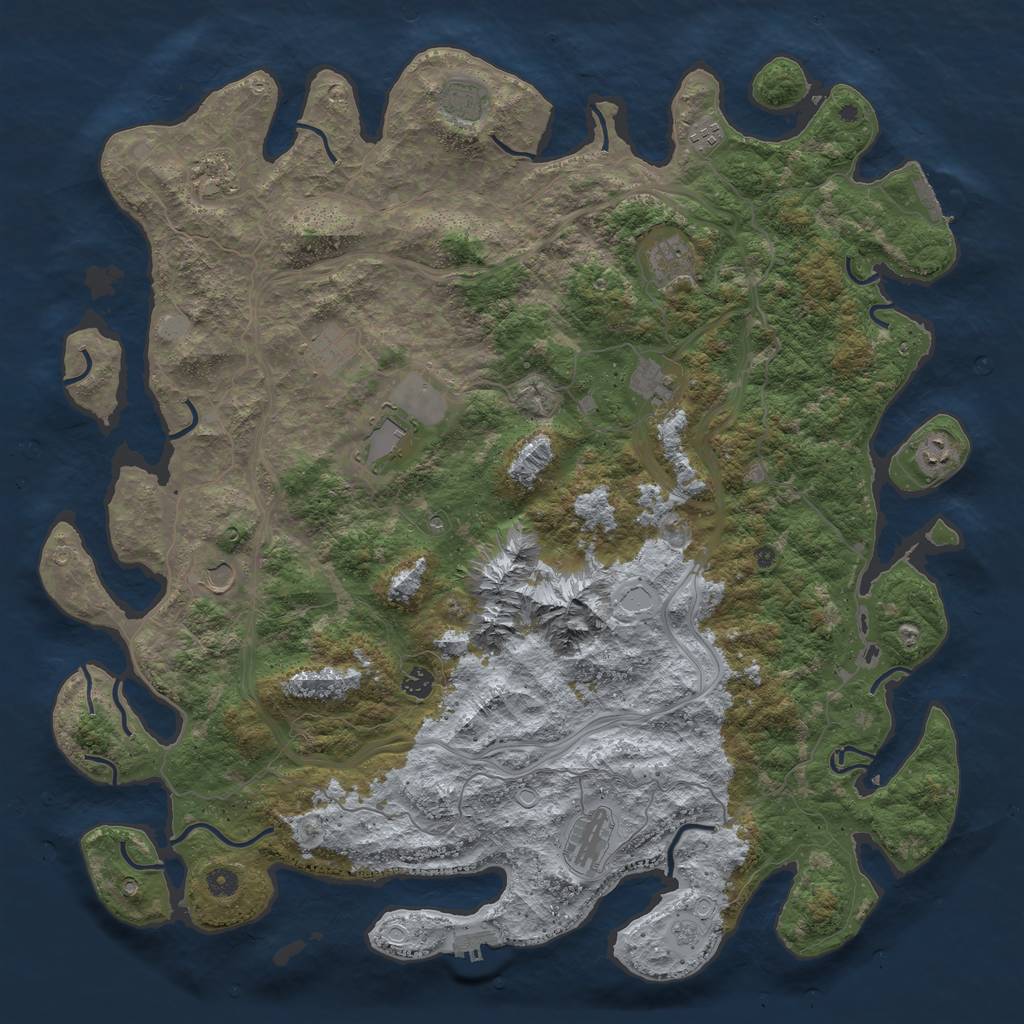 Rust Map: Procedural Map, Size: 5000, Seed: 152023, 20 Monuments