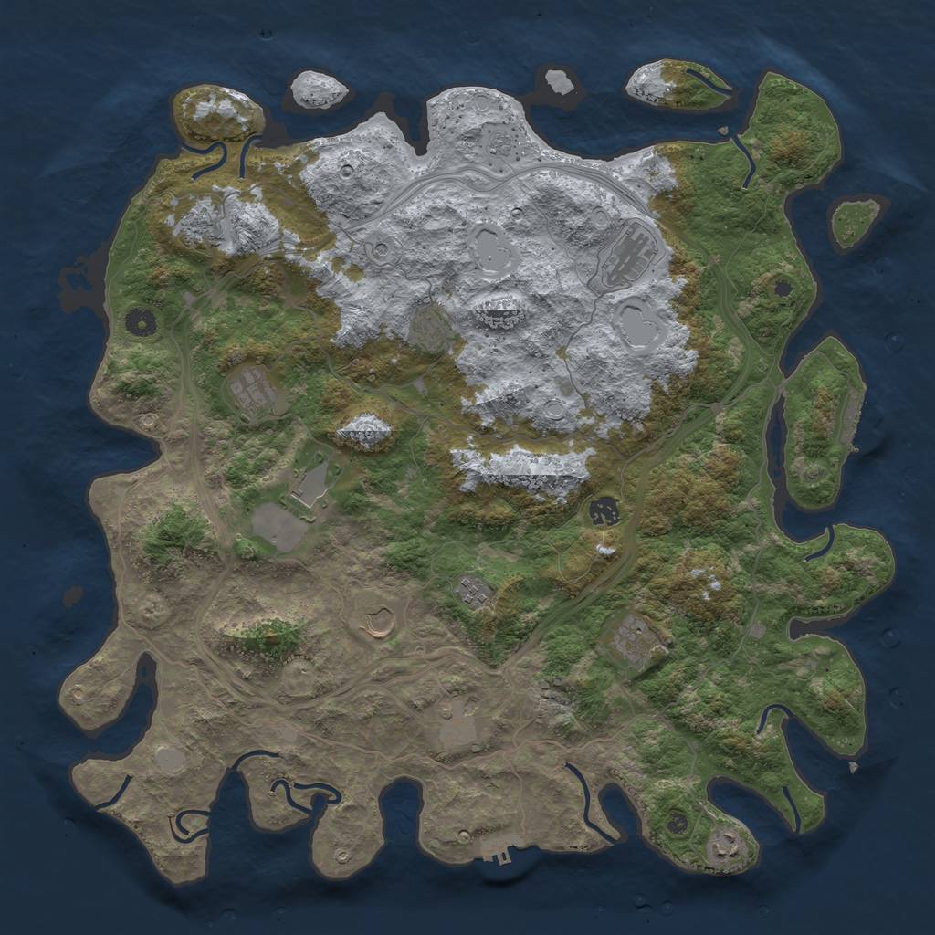Rust Map: Procedural Map, Size: 4650, Seed: 2075900375, 18 Monuments