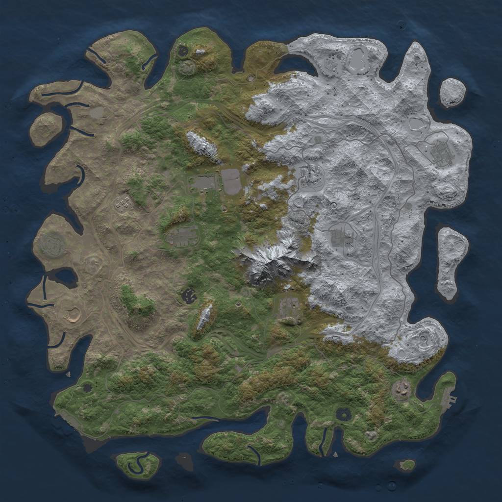 Rust Map: Procedural Map, Size: 5000, Seed: 642573591, 19 Monuments