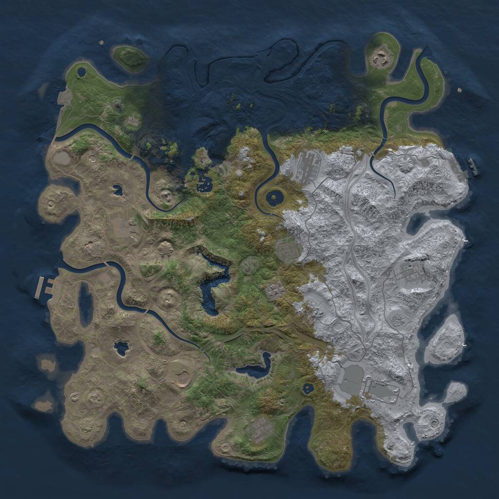 Rust Map: Procedural Map, Size: 4500, Seed: 656635399, 17 Monuments