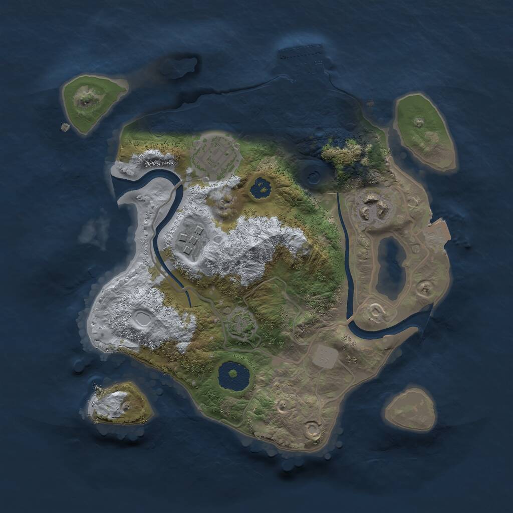 Rust Map: Procedural Map, Size: 2500, Seed: 1544416430, 7 Monuments
