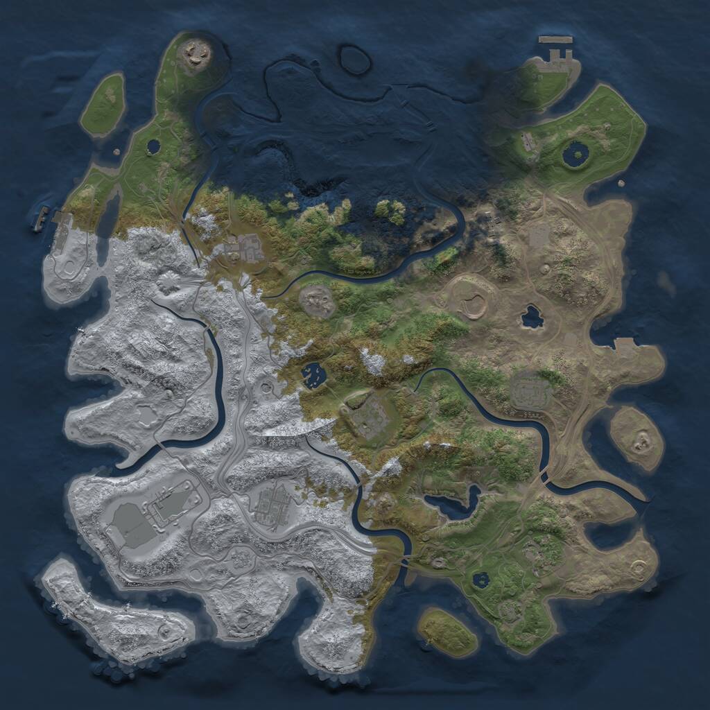 Rust Map: Procedural Map, Size: 4250, Seed: 14359, 16 Monuments