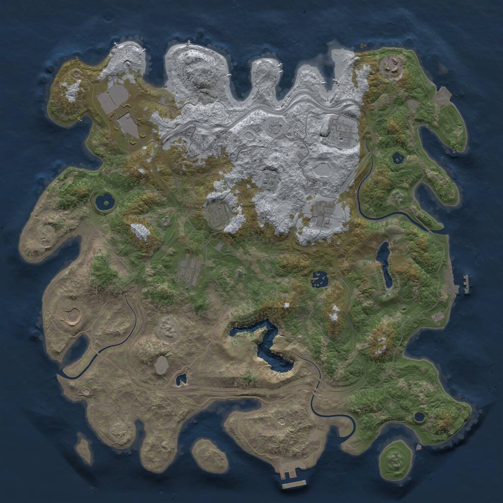 Rust Map: Procedural Map, Size: 4250, Seed: 1600031483, 16 Monuments