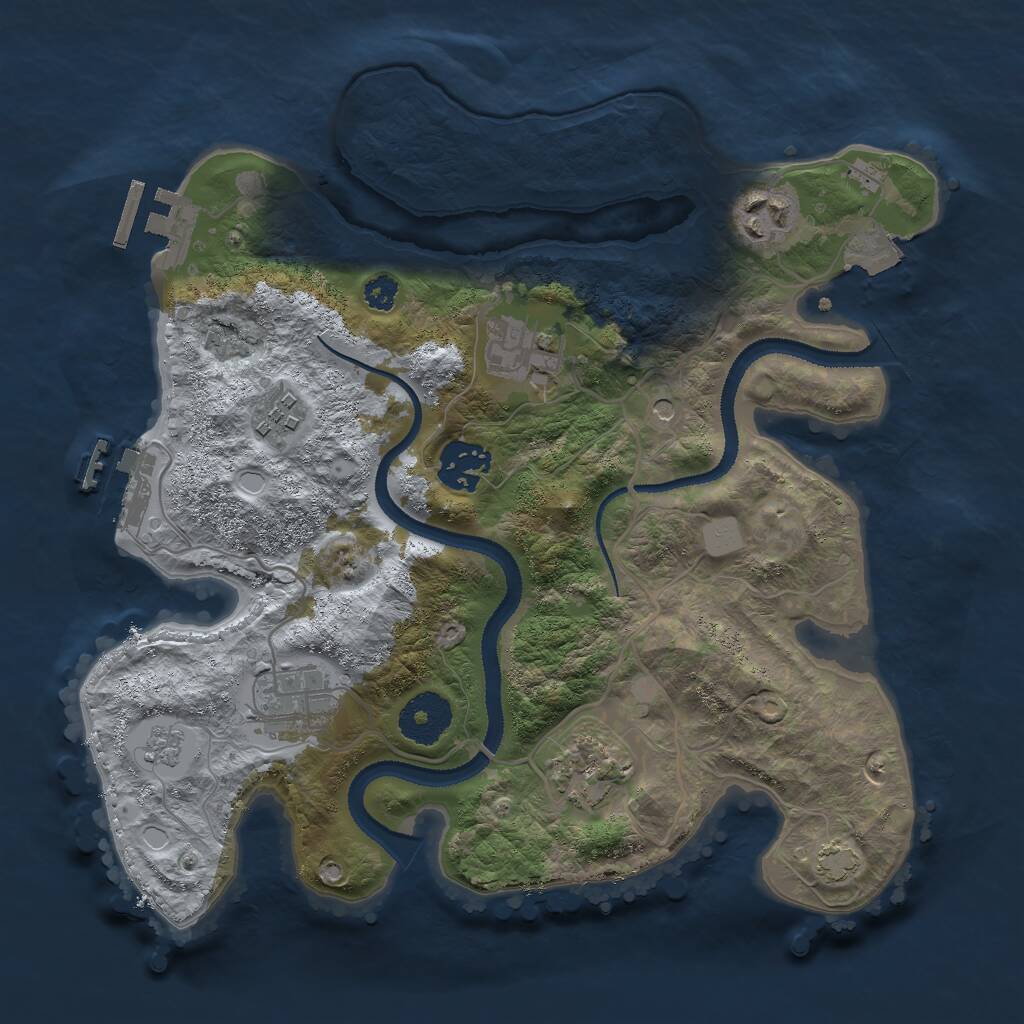 Rust Map: Procedural Map, Size: 3000, Seed: 360, 12 Monuments