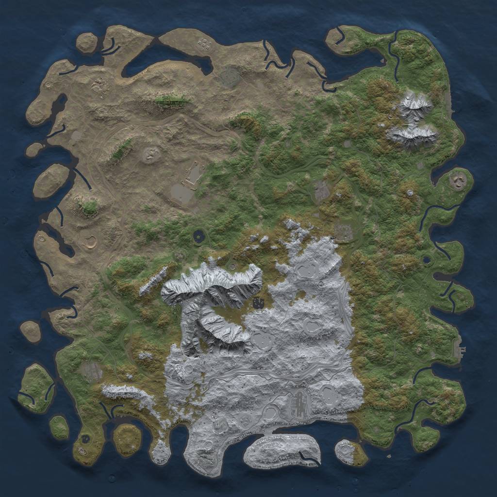 Rust Map: Procedural Map, Size: 6000, Seed: 2458983, 20 Monuments