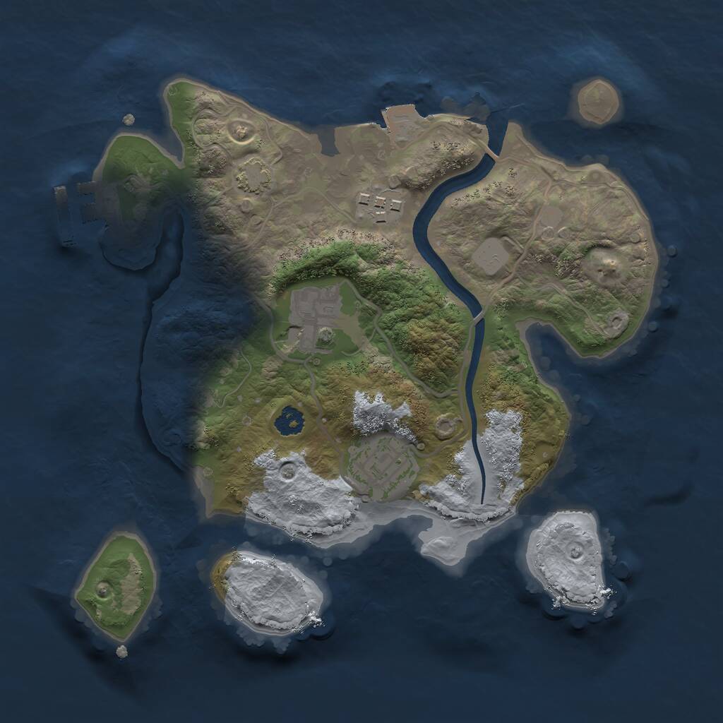Rust Map: Procedural Map, Size: 2500, Seed: 89048398, 6 Monuments