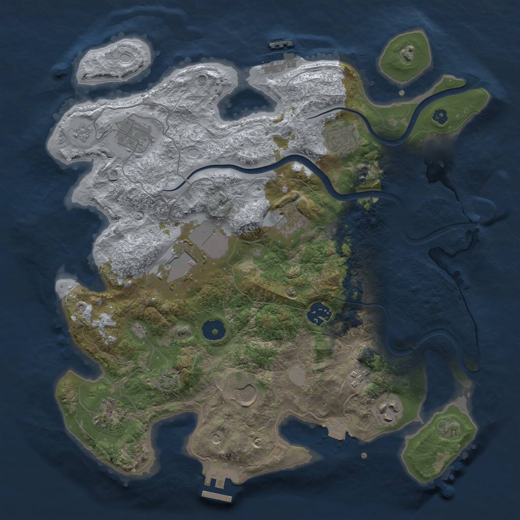 Rust Map: Procedural Map, Size: 3500, Seed: 57203768, 15 Monuments