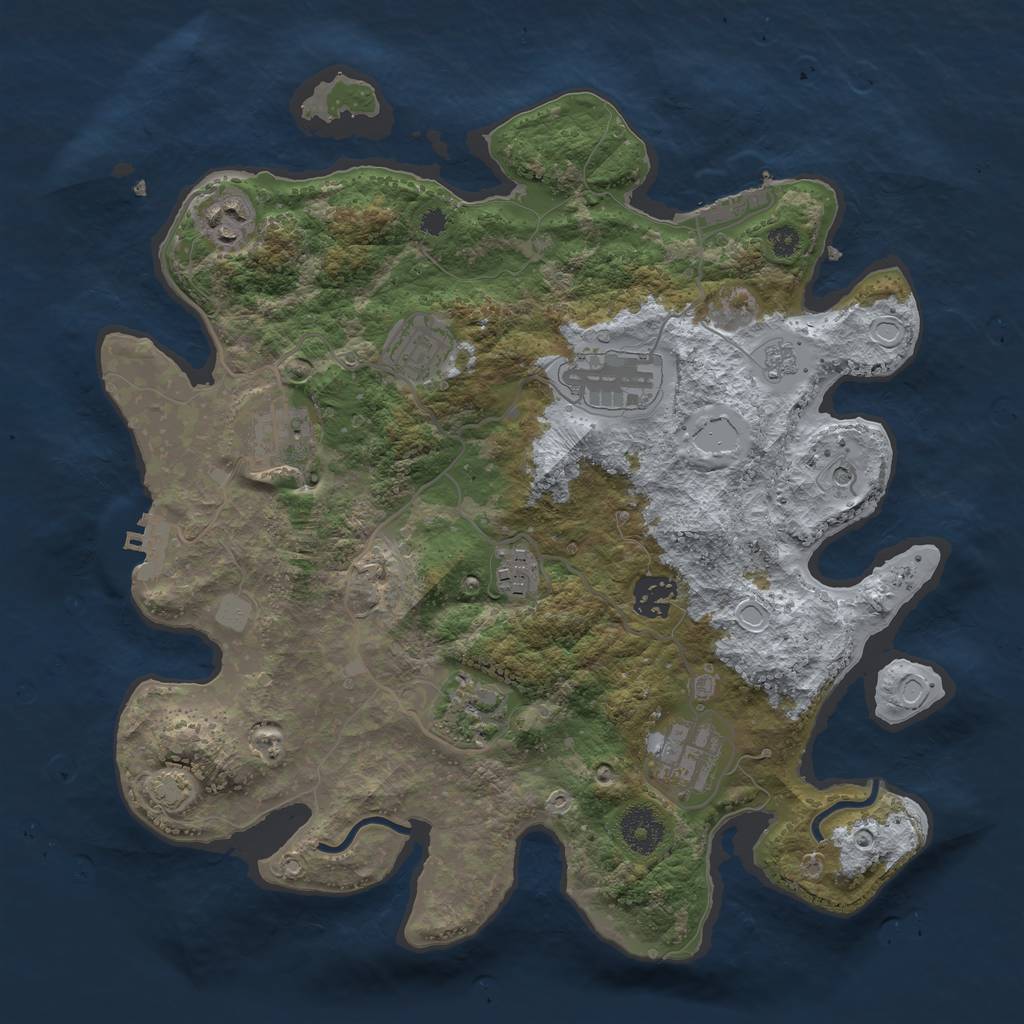 Rust Map: Procedural Map, Size: 3420, Seed: 420, 16 Monuments
