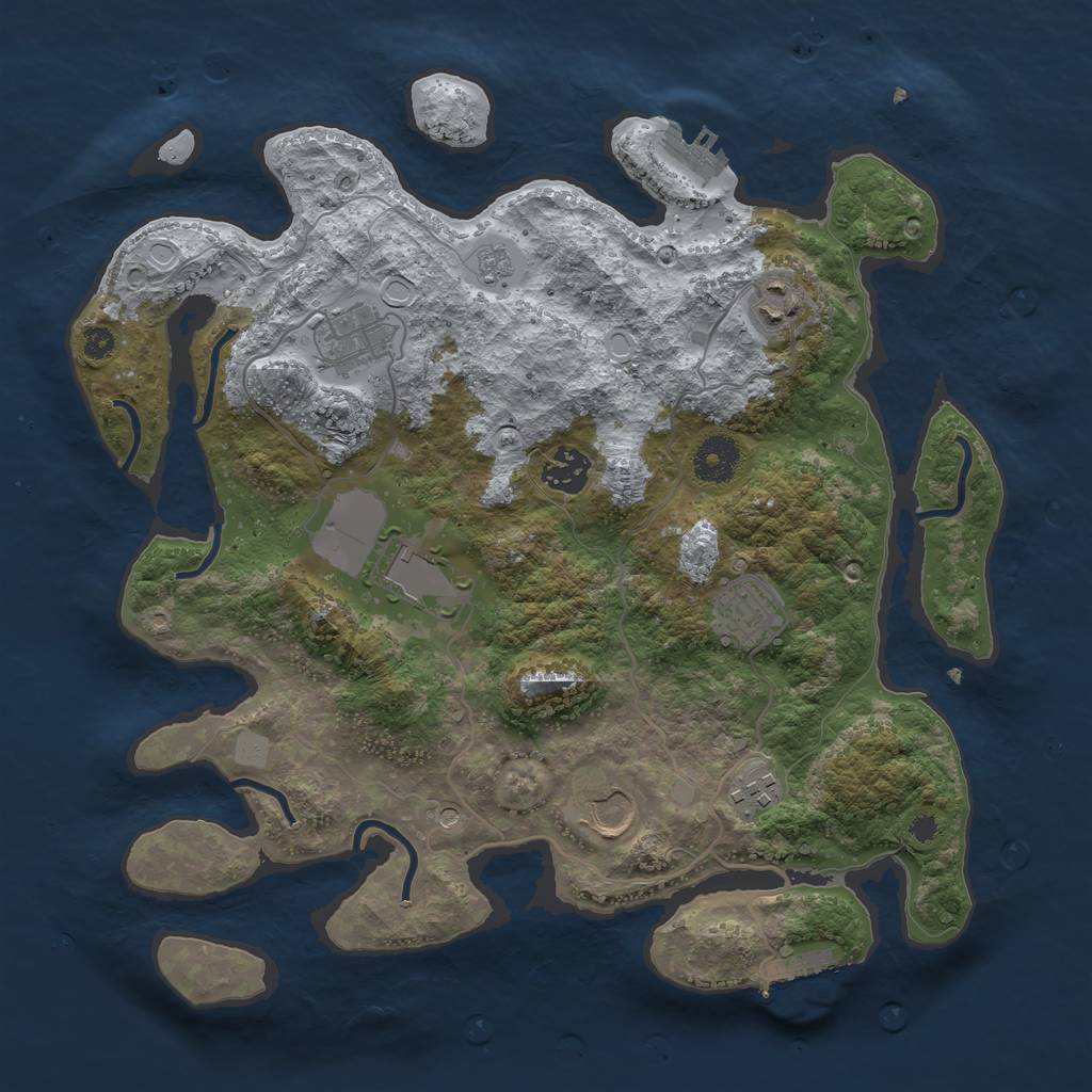 Rust Map: Procedural Map, Size: 3500, Seed: 42014482, 16 Monuments