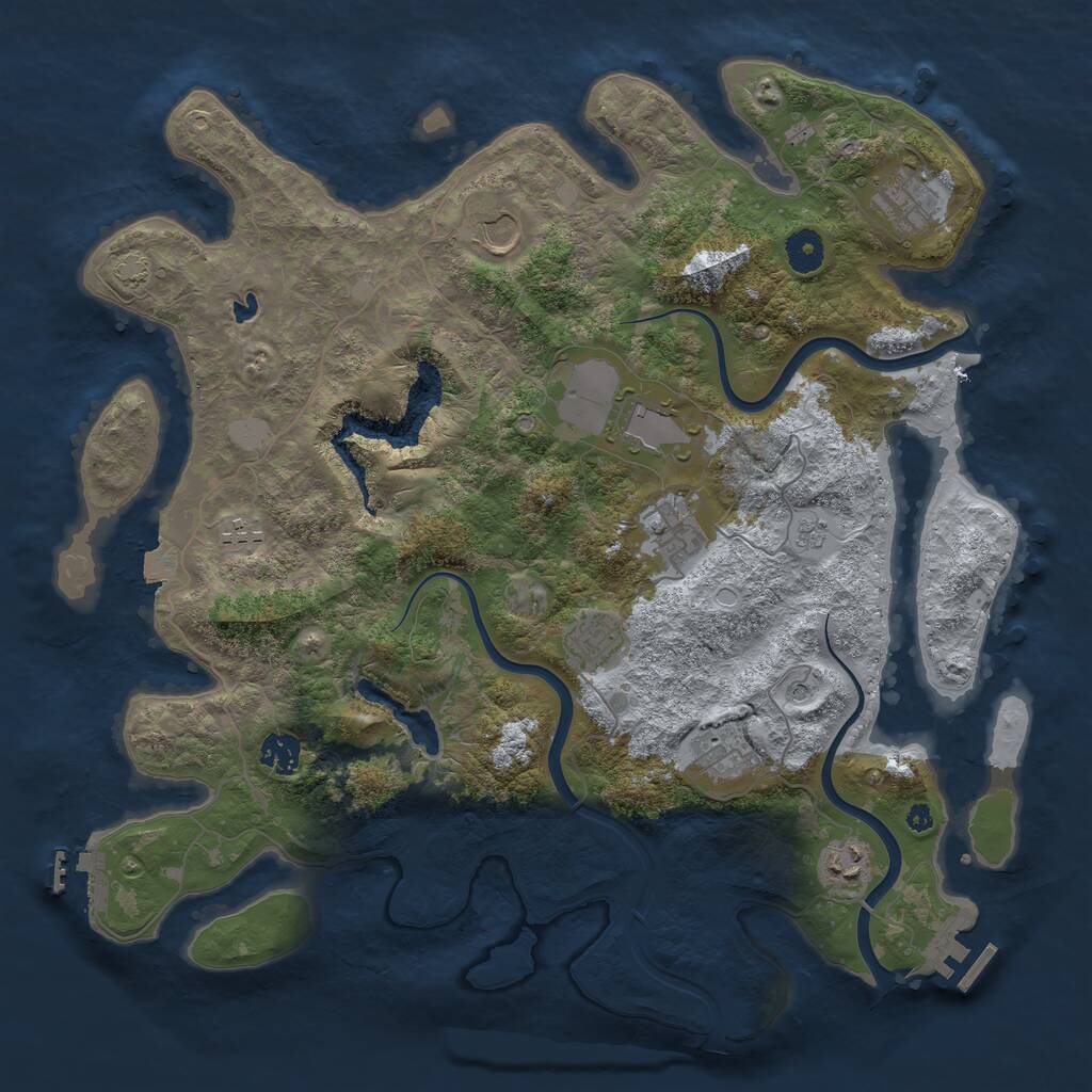 Rust Map: Procedural Map, Size: 4000, Seed: 756791614, 15 Monuments