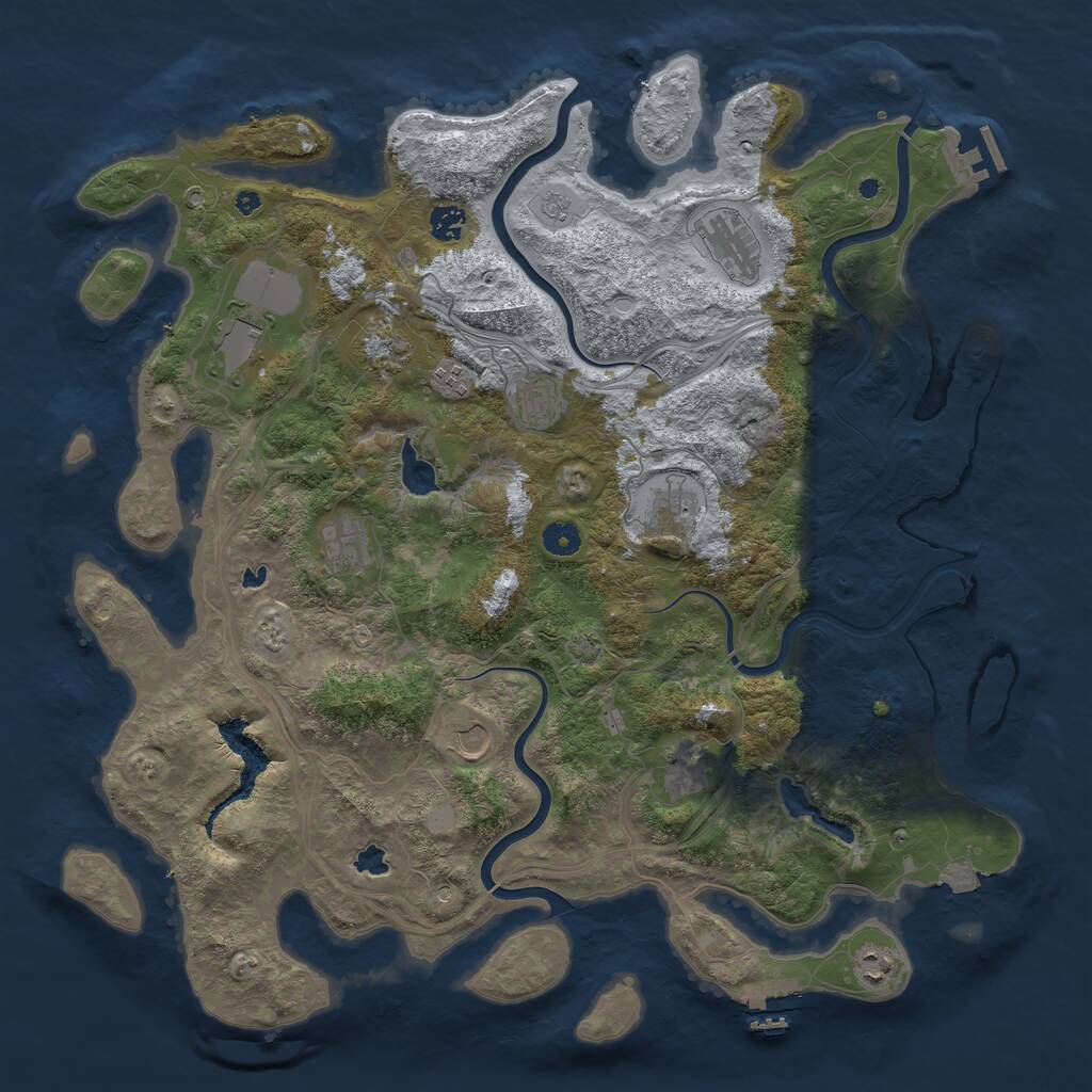 Rust Map: Procedural Map, Size: 4500, Seed: 116270357, 17 Monuments