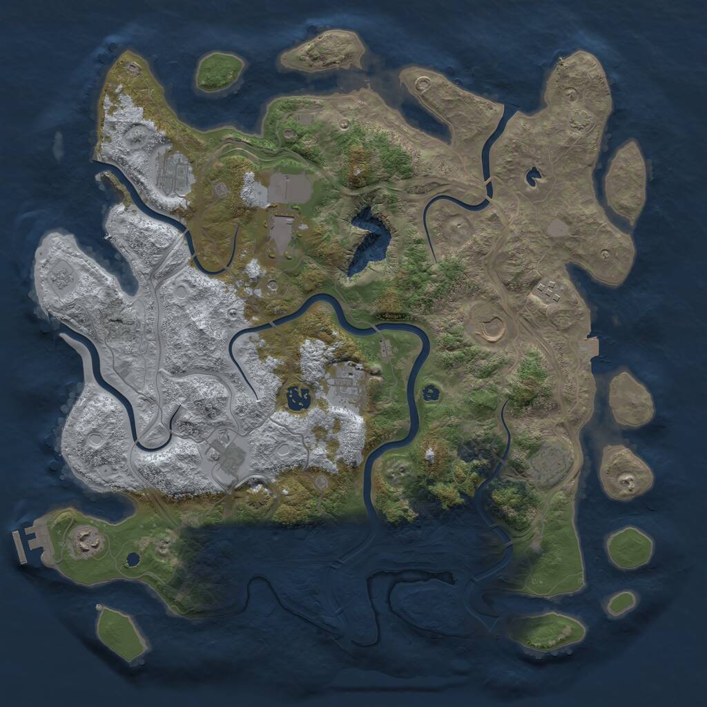 Rust Map: Procedural Map, Size: 4250, Seed: 1180440633, 14 Monuments