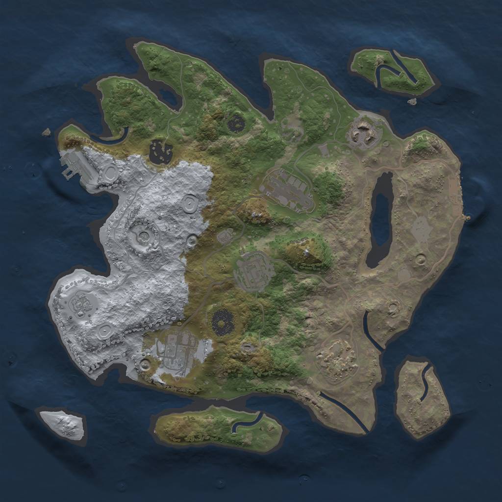 Rust Map: Procedural Map, Size: 3000, Seed: 461221576, 15 Monuments