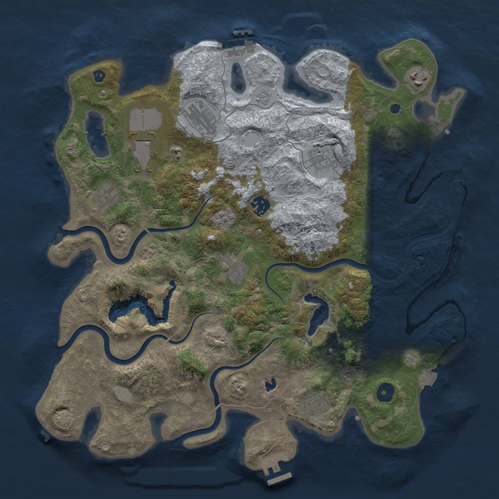 Rust Map: Procedural Map, Size: 4015, Seed: 100001, 15 Monuments