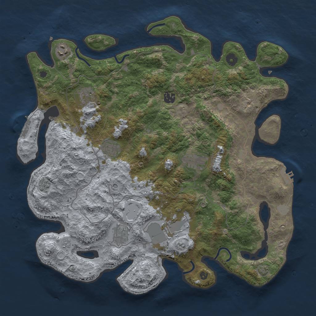 Rust Map: Procedural Map, Size: 4000, Seed: 1573617419, 16 Monuments