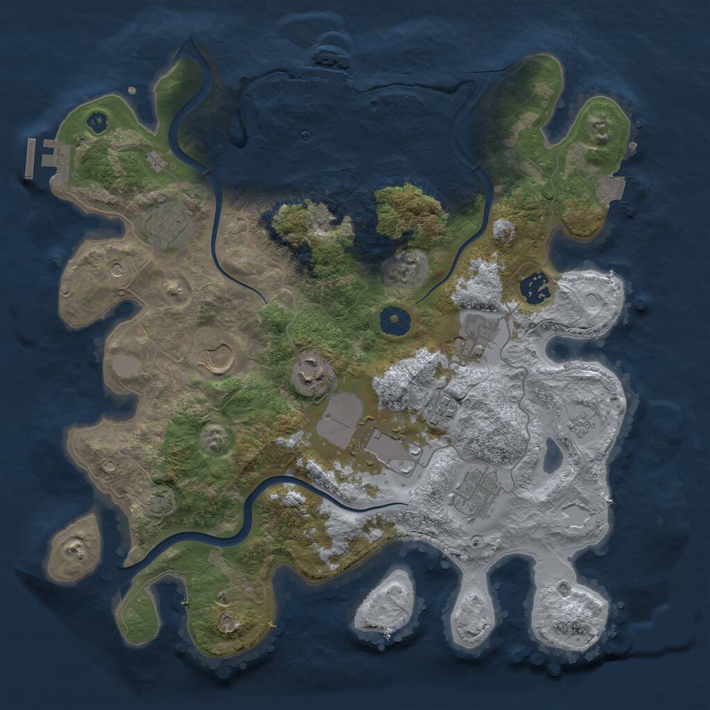 Rust Map: Procedural Map, Size: 3500, Seed: 314064492, 14 Monuments