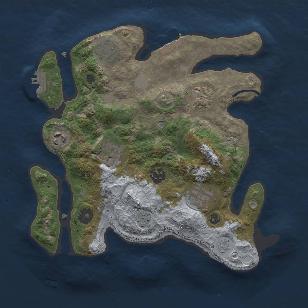 Rust Map: Procedural Map, Size: 3000, Seed: 801666960, 16 Monuments