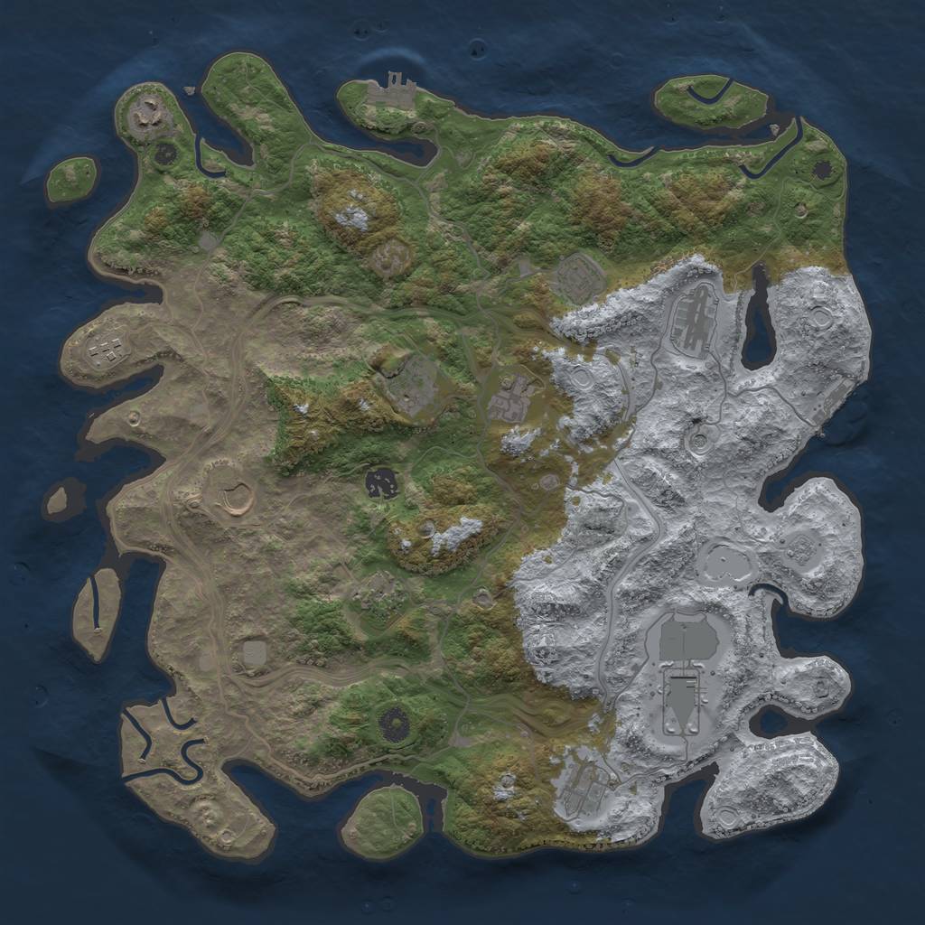 Rust Map: Procedural Map, Size: 4250, Seed: 196096953, 20 Monuments