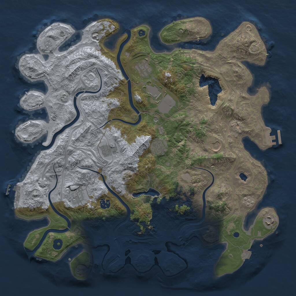 Rust Map: Procedural Map, Size: 4250, Seed: 1078907516, 15 Monuments