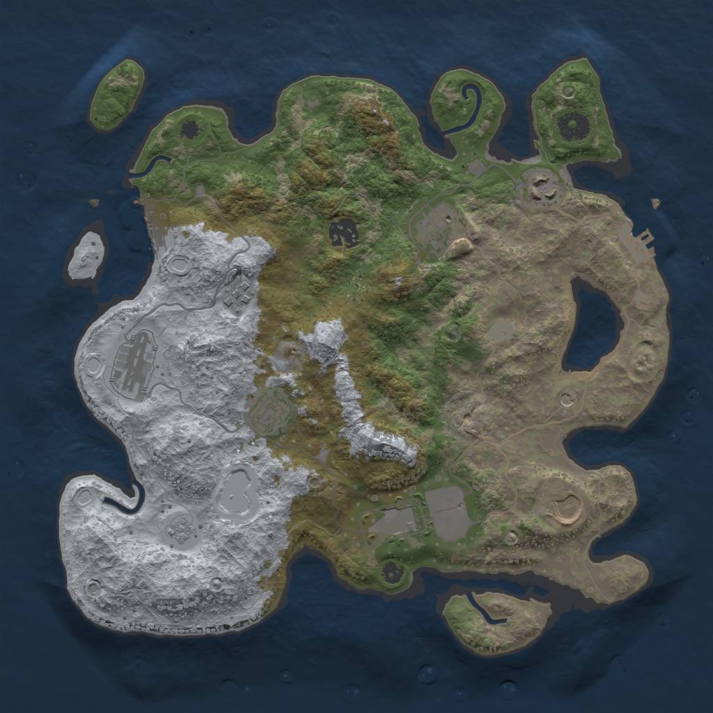 Rust Map: Procedural Map, Size: 3500, Seed: 63632139, 15 Monuments