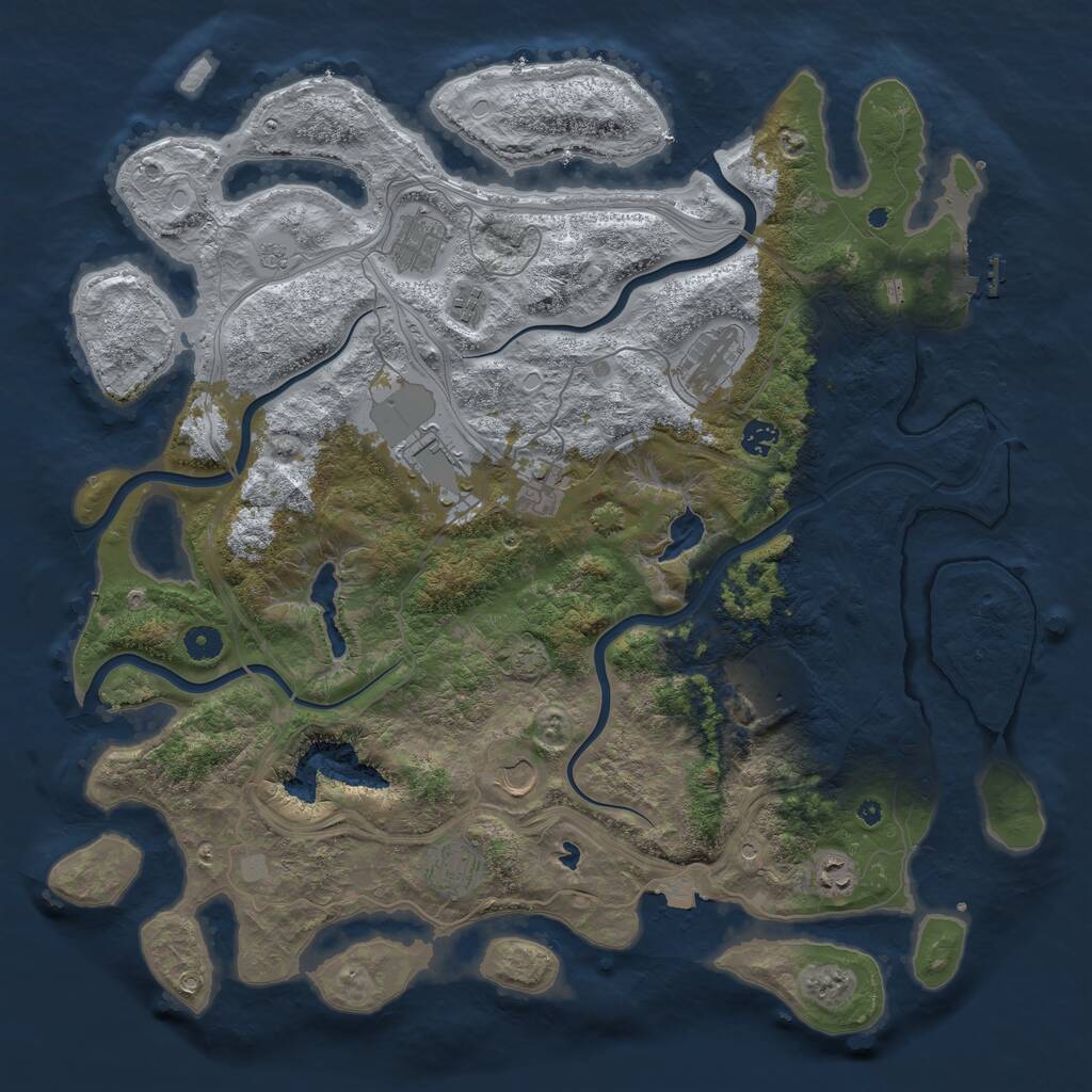 Rust Map: Procedural Map, Size: 4500, Seed: 1867221297, 15 Monuments