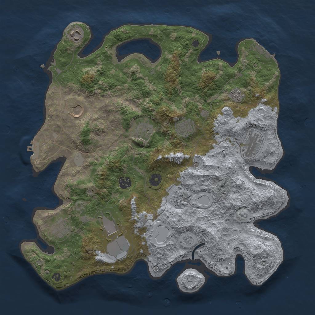 Rust Map: Procedural Map, Size: 3750, Seed: 586437503, 17 Monuments