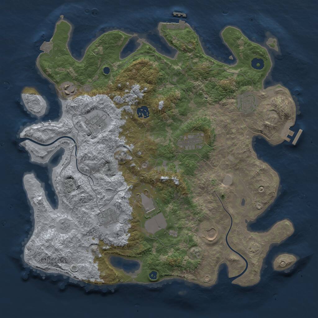 Rust Map: Procedural Map, Size: 3800, Seed: 92532047, 15 Monuments