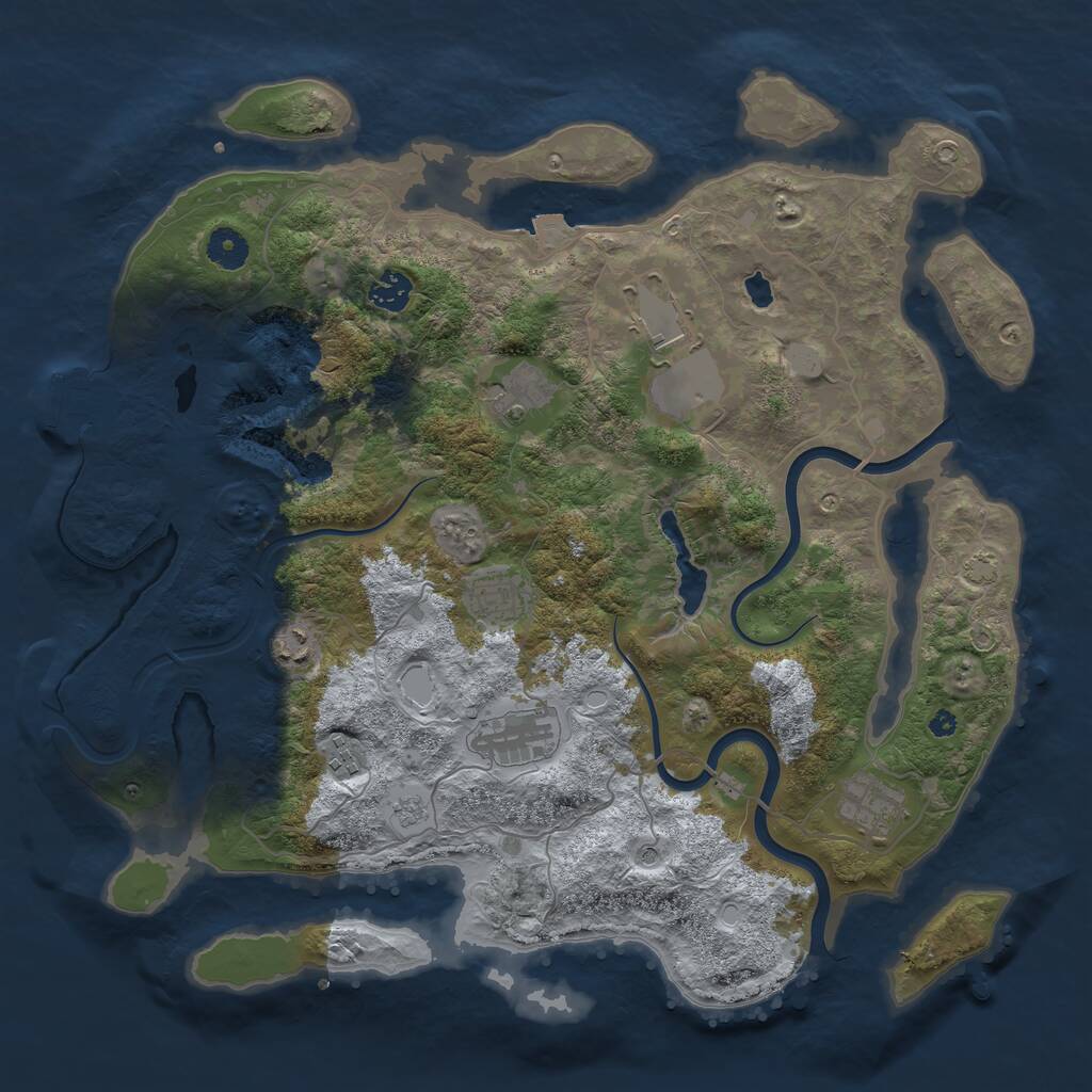 Rust Map: Procedural Map, Size: 4000, Seed: 1528104715, 13 Monuments
