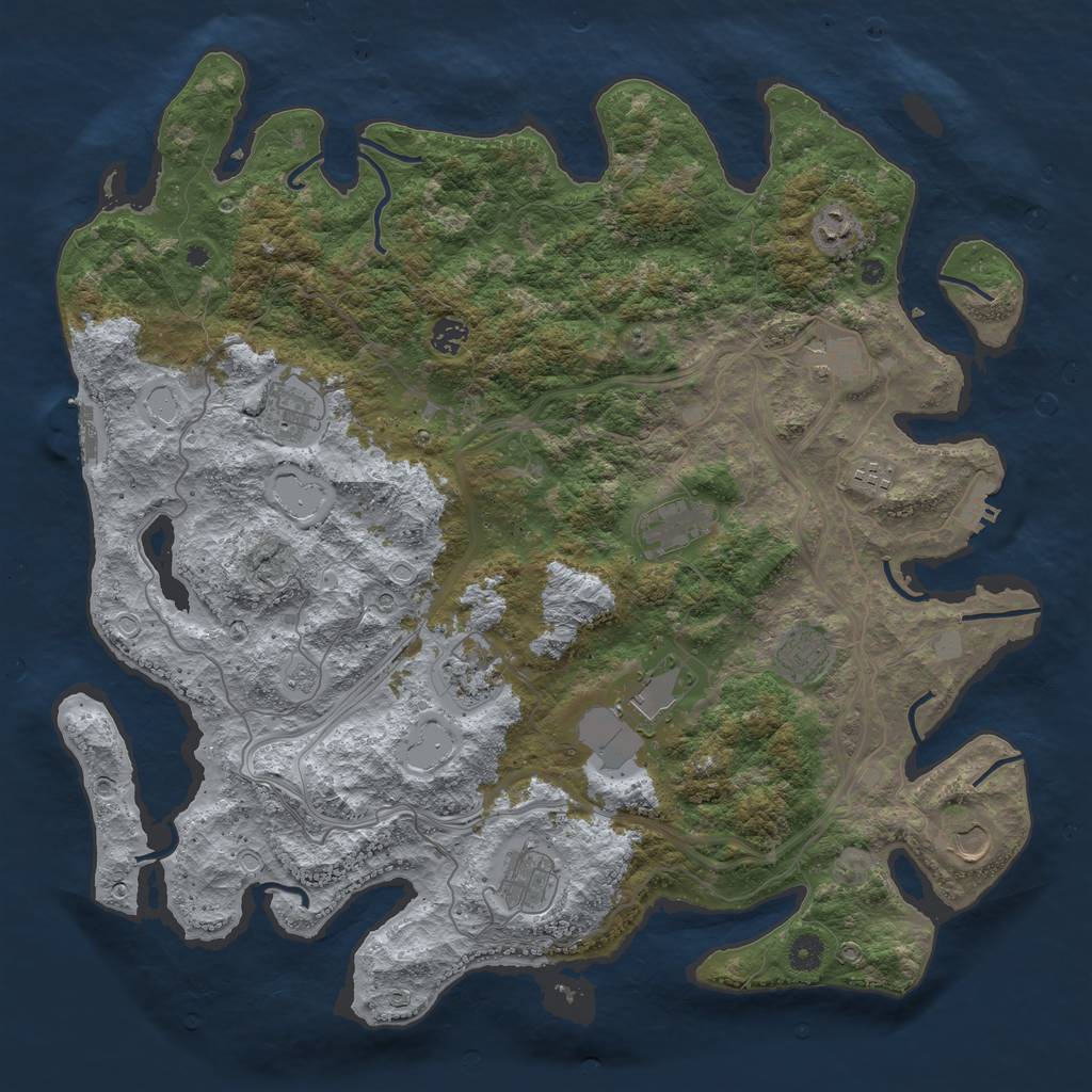 Rust Map: Procedural Map, Size: 4500, Seed: 4785452, 20 Monuments
