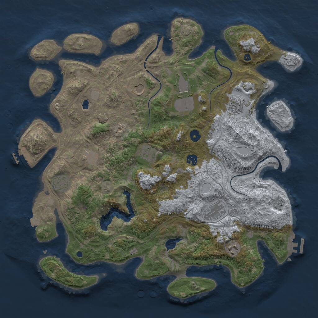 Rust Map: Procedural Map, Size: 4250, Seed: 120123, 15 Monuments