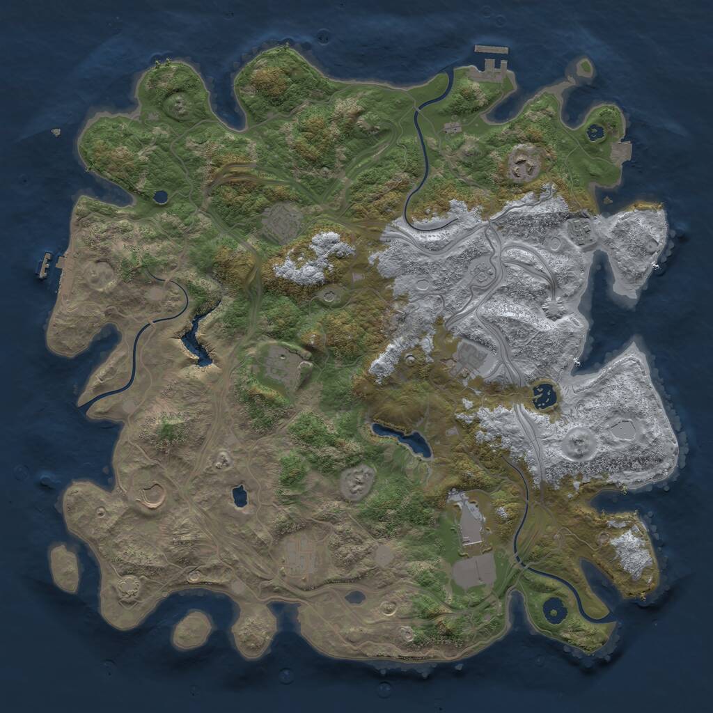 Rust Map: Procedural Map, Size: 4300, Seed: 1480915754, 15 Monuments