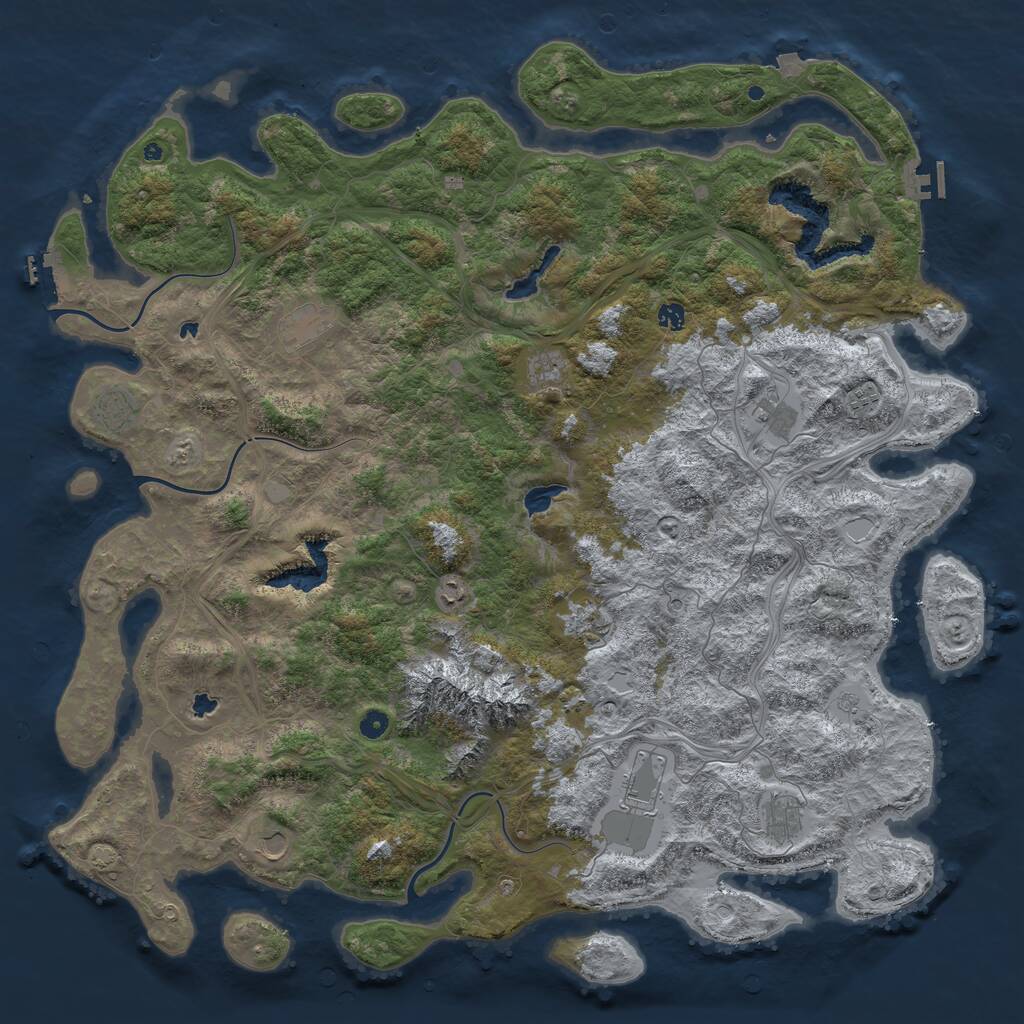 Rust Map: Procedural Map, Size: 5500, Seed: 19577, 17 Monuments