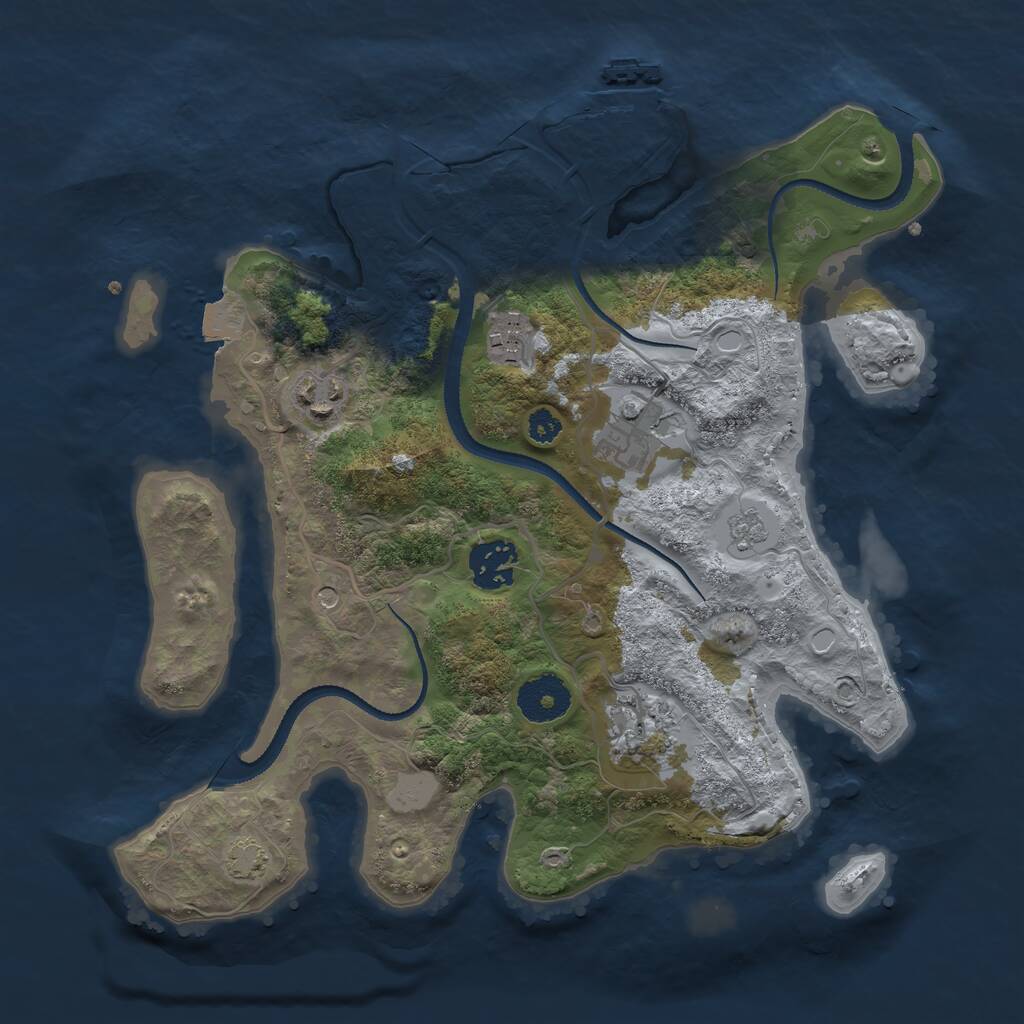 Rust Map: Procedural Map, Size: 3100, Seed: 786752, 10 Monuments