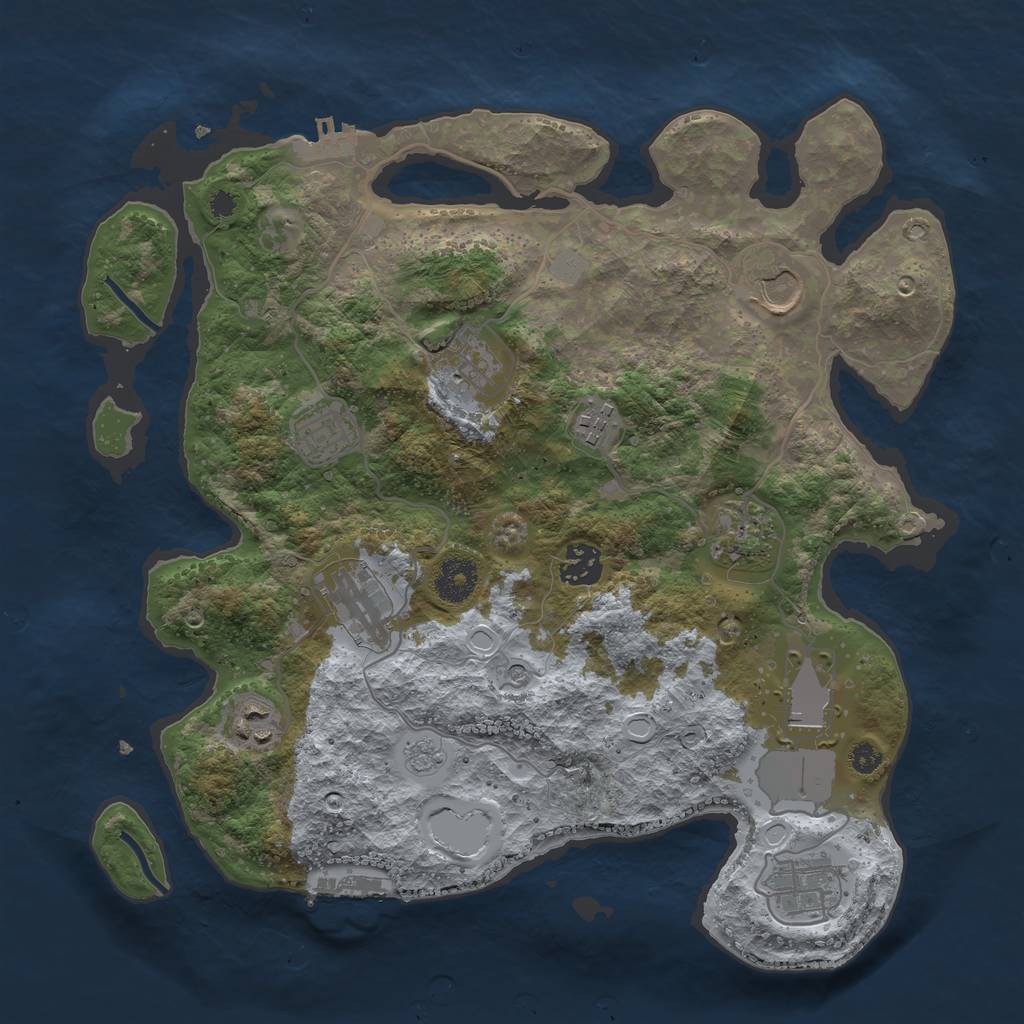 Rust Map: Procedural Map, Size: 3500, Seed: 1270245122, 19 Monuments