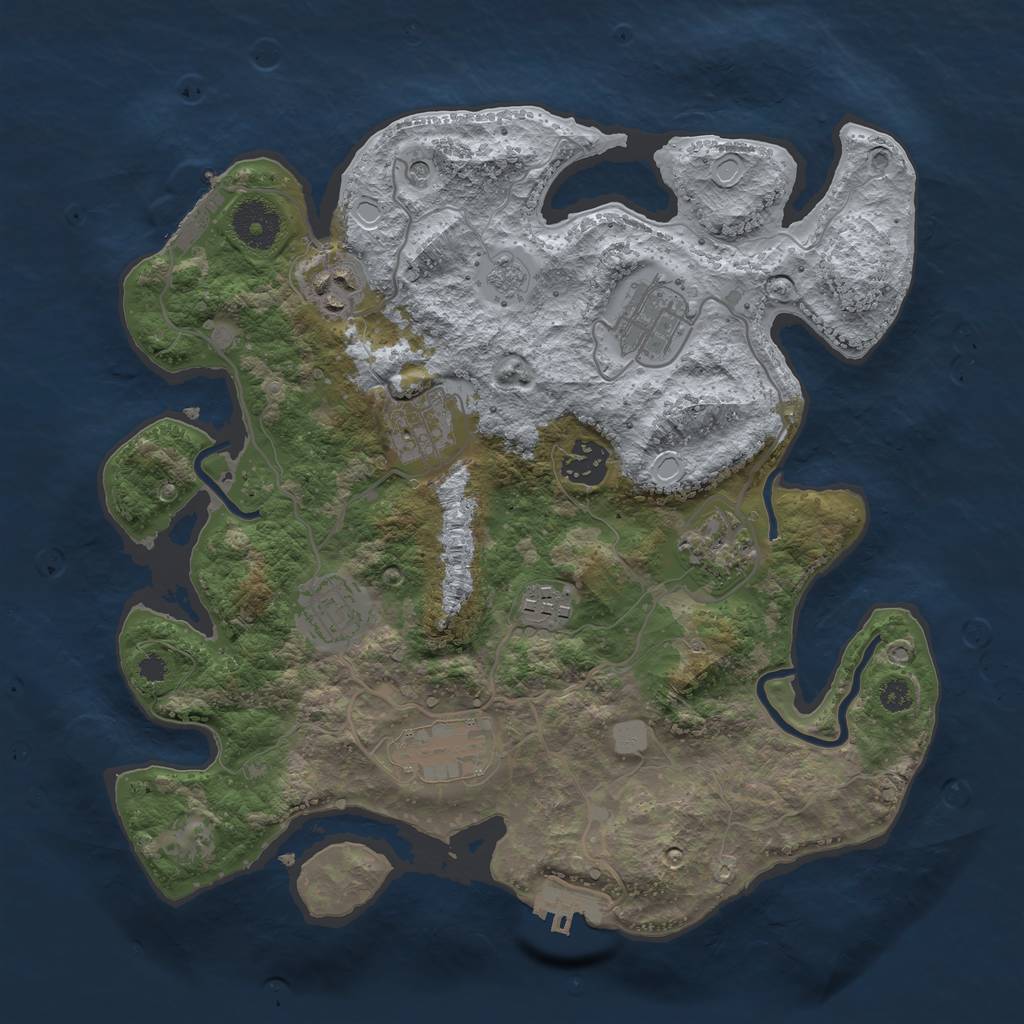 Rust Map: Procedural Map, Size: 3300, Seed: 13825, 17 Monuments