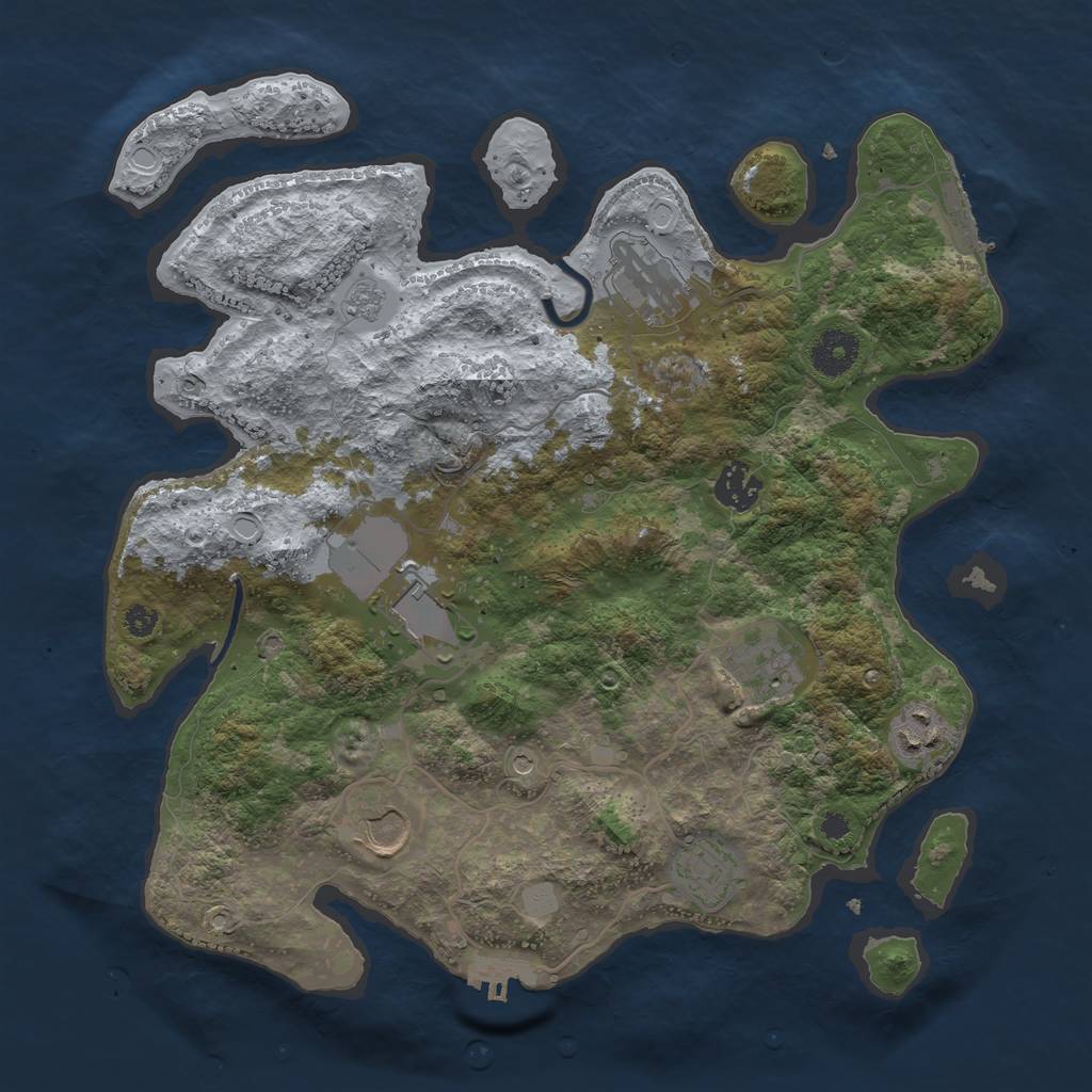 Rust Map: Procedural Map, Size: 3500, Seed: 1817299486, 16 Monuments