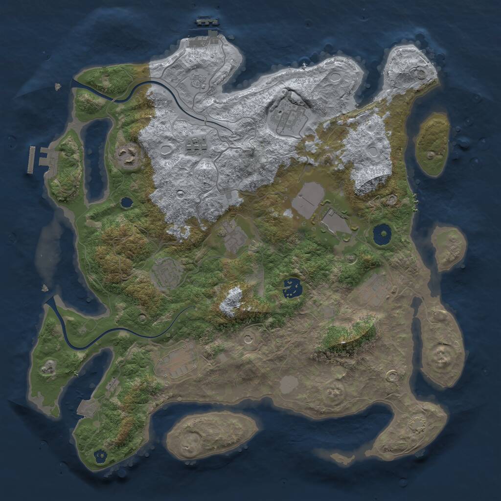 Rust Map: Procedural Map, Size: 3700, Seed: 478176, 15 Monuments