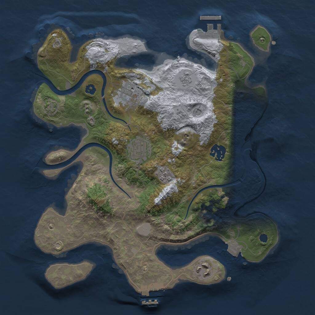 Rust Map: Procedural Map, Size: 3000, Seed: 1145738754, 11 Monuments
