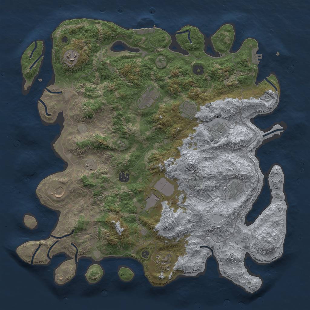Rust Map: Procedural Map, Size: 4200, Seed: 23389461, 19 Monuments